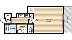 レオン京橋 1Kの間取図画像