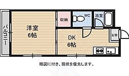 レジデンスアムール 1DKの間取図画像