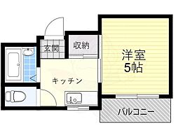 メゾン和光 1Kの間取図画像