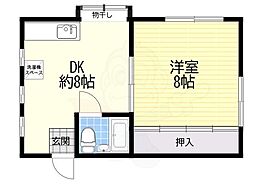カラキマンション 1DKの間取図画像