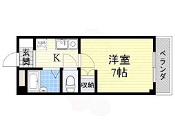 グリーンヴィラ森小路 1Kの間取図画像