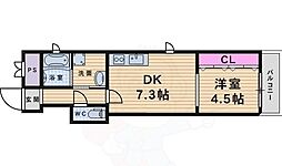 ノースクレセント 1DKの間取図画像