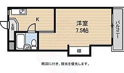 サンライズ和歌山 1Kの間取図画像