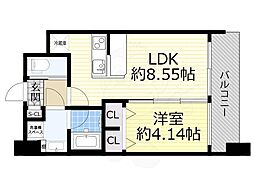 PREGIO城北 1LDKの間取図画像