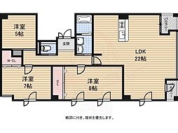 グランドゥーエ 3LDKの間取図画像