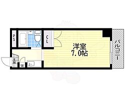 シャルム都島 1Kの間取図画像