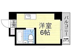 ヴィラ五月 ワンルームの間取図画像