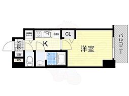 ゼオン大阪EAST 1Kの間取図画像