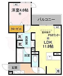 大阪市旭区赤川4丁目アパート 1LDKの間取図画像