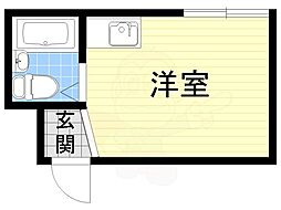 プレアール中宮 ワンルームの間取図画像