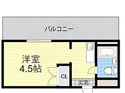 メゾン・ド・シュルヴィー ワンルームの間取図画像