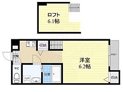 ステージ今市 1Kの間取図画像