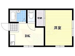 サンハイム 1DKの間取図画像