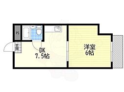 レジデンス都島 1LDKの間取図画像
