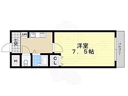 ビオス京橋 1Kの間取図画像