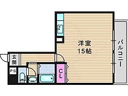 朝日プラザ都島 ワンルームの間取図画像