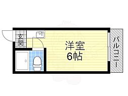 エムロード赤川 ワンルームの間取図画像