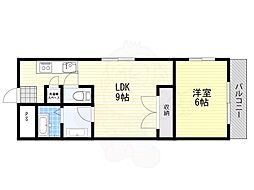 宝コーポ 1LDKの間取図画像