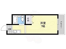 ブルーシィエール中宮 ワンルームの間取図画像