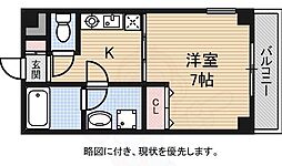 オフサイド 1Kの間取図画像