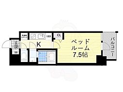 アドバンス北大阪フィーノ 1Kの間取図画像