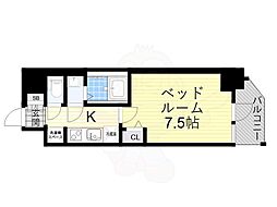 アドバンス北大阪フィーノ 1Kの間取図画像