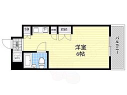 日興パレス都島 1Kの間取図画像