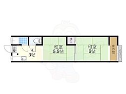 南荘 2Kの間取図画像