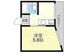 ハイツ・ローレル 1Kの間取図画像