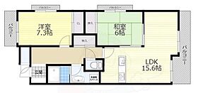 コムザ21北緑丘 106 ｜ 大阪府豊中市北緑丘２丁目（賃貸マンション2LDK・1階・67.62㎡） その2