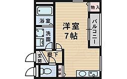 長田マンション2 1Kの間取図画像