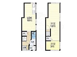 阪急宝塚本線 石橋阪大前駅 徒歩19分の賃貸一戸建て 2階1LDKの間取り