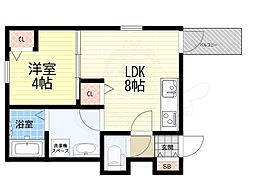 HGS服部天神 1LDKの間取図画像