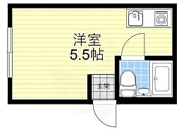 ハイツ岸本 ワンルームの間取図画像