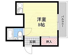 萩田工務店庄内マンション ワンルームの間取図画像