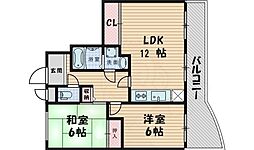 コート・ドゥ・ゼフィーロ 2LDKの間取図画像