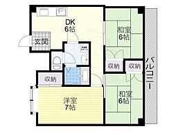 シャトー黒田 3DKの間取図画像