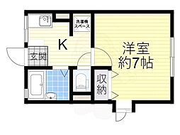 ラ・テール千里園 1Kの間取図画像