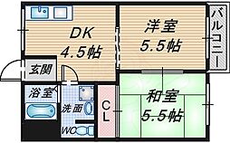 コーポ幸A棟 2Kの間取図画像