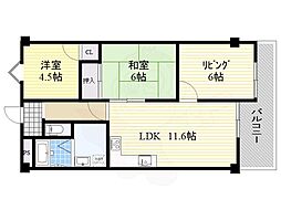 ヌーボー柴原 3LDKの間取図画像