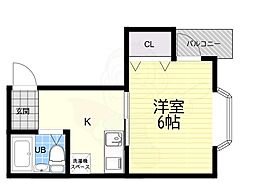 メゾン東栄岡町 1Kの間取図画像