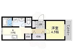 マイウェイトネヤマ 1DKの間取図画像