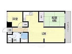 コスモハイツ上野 2LDKの間取図画像