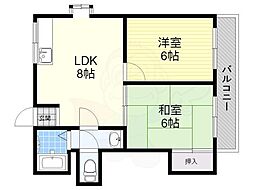 ハイツパークサイド 2LDKの間取図画像