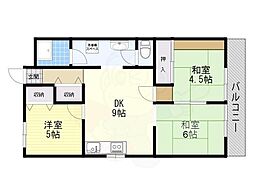利倉西第一住宅 3DKの間取図画像
