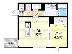 RIEMON蛍池 1LDKの間取図画像