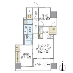 エミリブ東長崎 2LDKの間取図画像