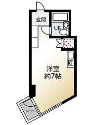 三越東中野マンション ワンルームの間取図画像