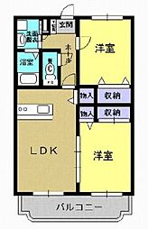 コンフォートハイム 2LDKの間取図画像