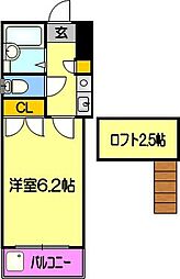 スマイルハイツ 1Kの間取図画像